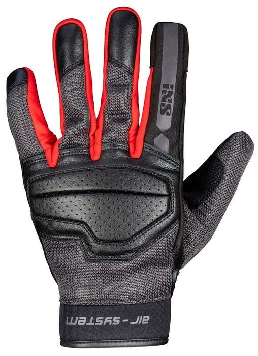 IXS CLASSIC EVO-AIR SUMMER GLOVES BLACK/DARK GRAY/RED SIZE M 