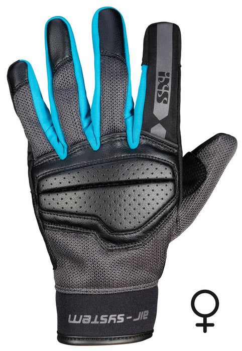 GUANTES MUJER IXS CLASSIC EVO-AIR NEGRO/TURUQESA TALLA M