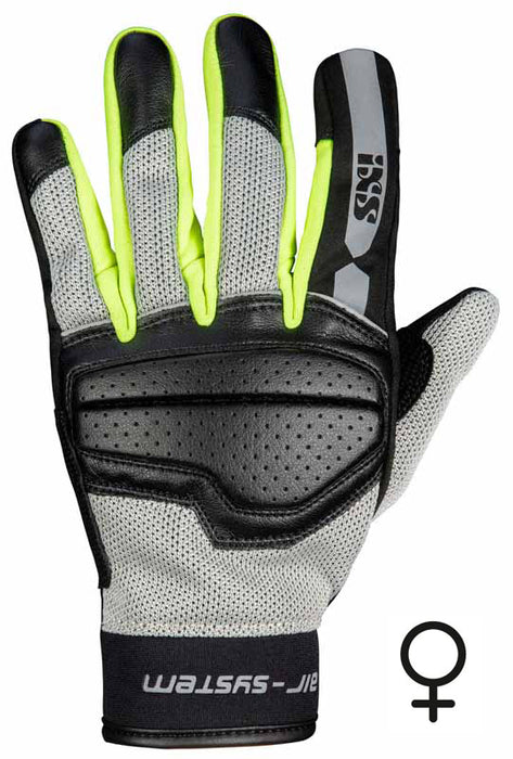 GUANTES MUJER IXS CLASSIC EVO-AIR NEGRO/GRIS/AMARILLO NEÓN TALLA L