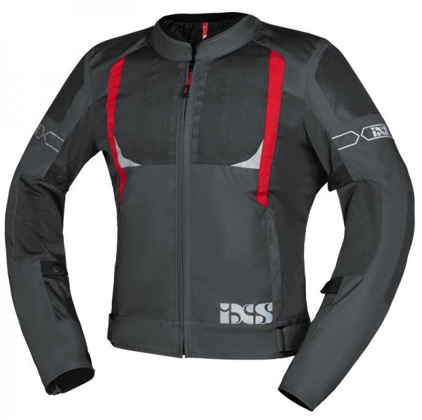 CHAQUETA IXS SPORTS TRIGONIS-AIR GRIS OSCURO/GRIS/ROJO TALLA L