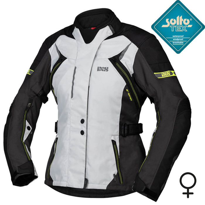 CHAQUETA MUJER IXS TOUR LIZ-ST GRIS/NEGRO/AMARILLA TALLA S SOLTO-TEX