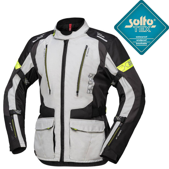 IXS TOUR LORIN-ST WINTER JACKET LIGHT GRAY/BLACK/YELLOW SIZE M SOLTO-TEX