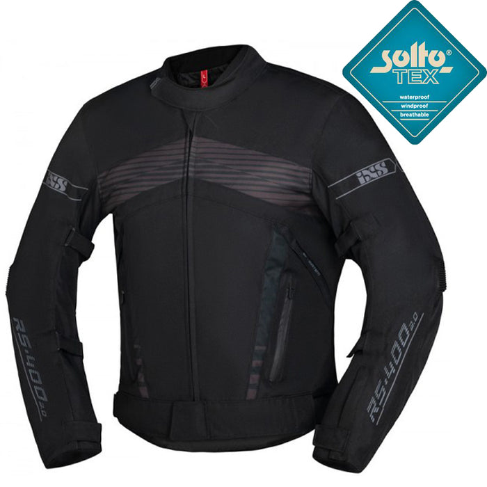 IXS SPORTS RS-400-ST 3.0 BLACK JACKET SIZE L SOLTO-TEX