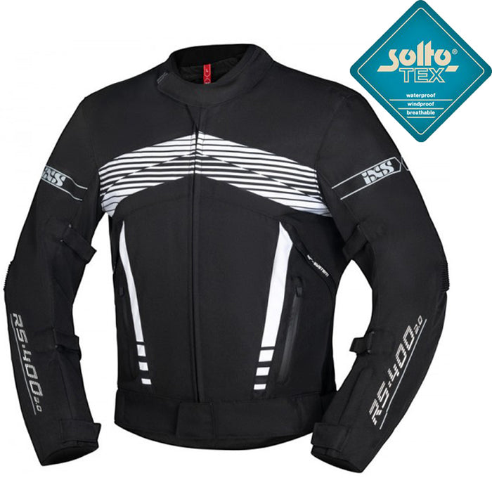 CHAQUETA IXS SPORTS RS-400-ST 3.0 NEGRO/BLANCO TALLA L SOLTO-TEX