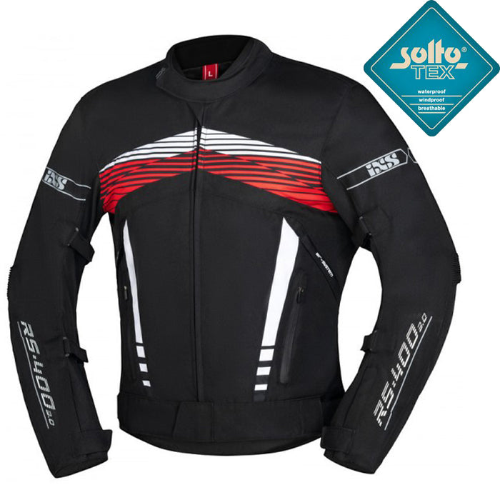 CHAQUETA IXS SPORTS RS-400-ST 3.0 NEGRO/BLANCO/ROJO 3.0 TALLA XL SOLTO-TEX