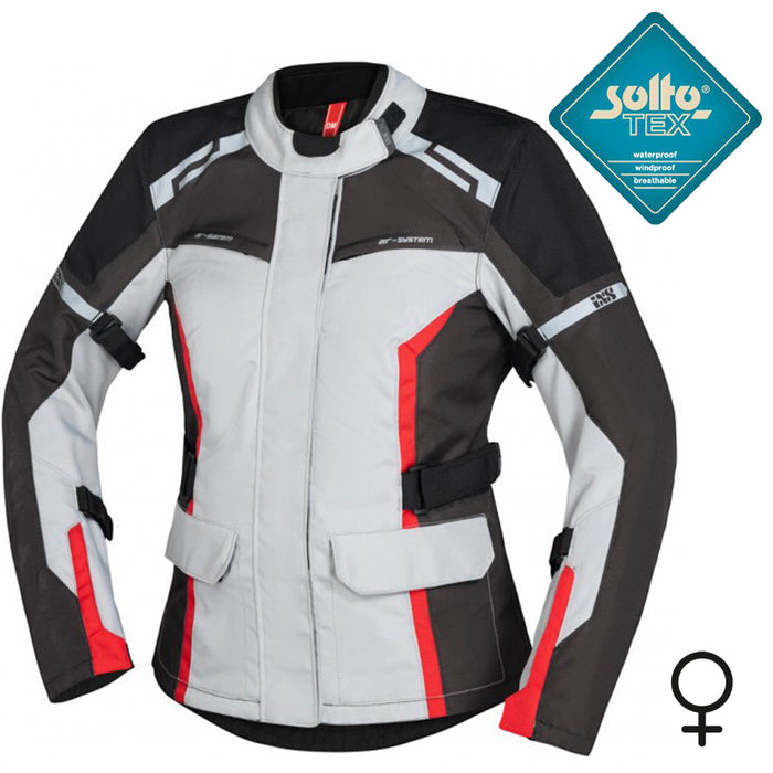 CHAQUETA INVIERNO MUJER IXS TOUR EVANS-ST 2.0 GRIS CLARO/GRIS/ROJO TALLA S SOLTO-TEX